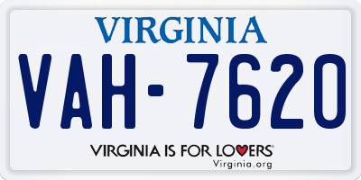VA license plate VAH7620
