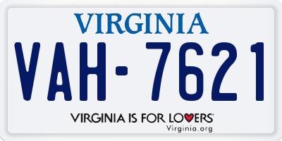 VA license plate VAH7621