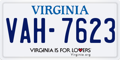 VA license plate VAH7623