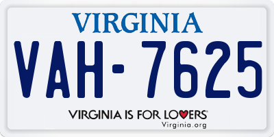 VA license plate VAH7625