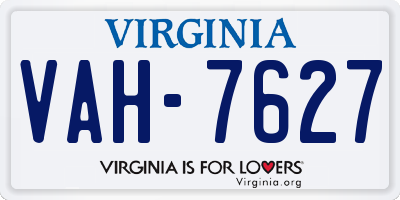 VA license plate VAH7627