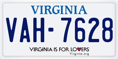 VA license plate VAH7628