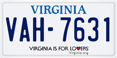 VA license plate VAH7631
