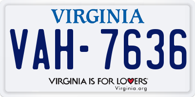 VA license plate VAH7636