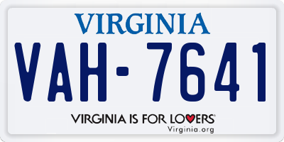 VA license plate VAH7641