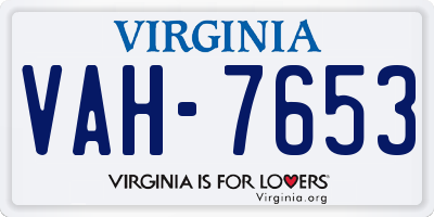 VA license plate VAH7653