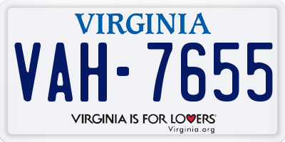 VA license plate VAH7655