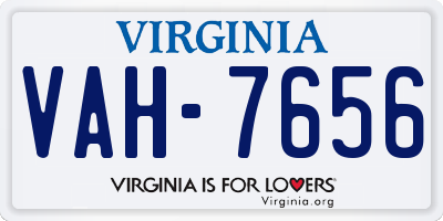 VA license plate VAH7656