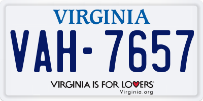 VA license plate VAH7657