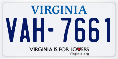 VA license plate VAH7661