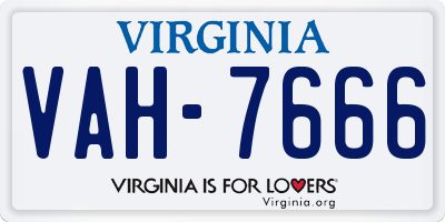 VA license plate VAH7666