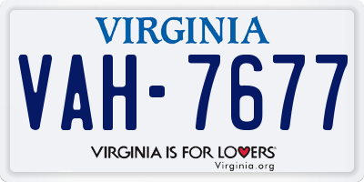 VA license plate VAH7677