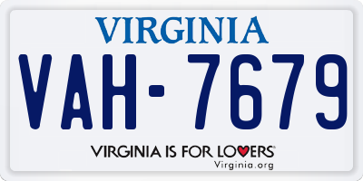 VA license plate VAH7679