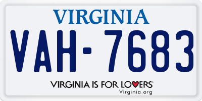 VA license plate VAH7683