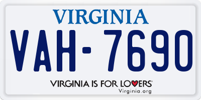 VA license plate VAH7690