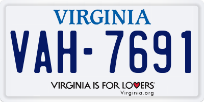 VA license plate VAH7691