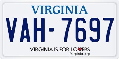 VA license plate VAH7697
