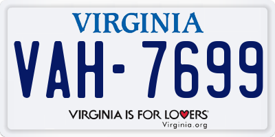 VA license plate VAH7699