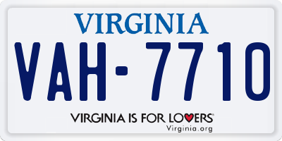 VA license plate VAH7710
