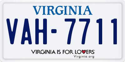 VA license plate VAH7711