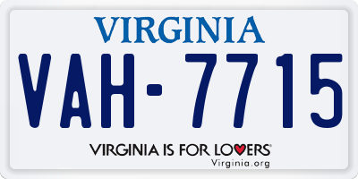 VA license plate VAH7715
