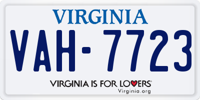 VA license plate VAH7723