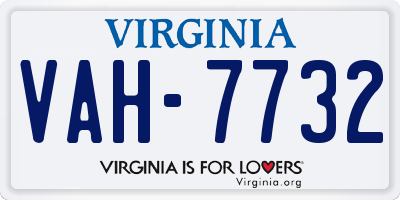 VA license plate VAH7732