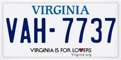 VA license plate VAH7737