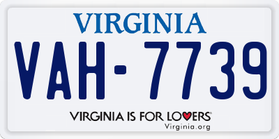 VA license plate VAH7739