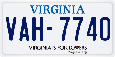 VA license plate VAH7740