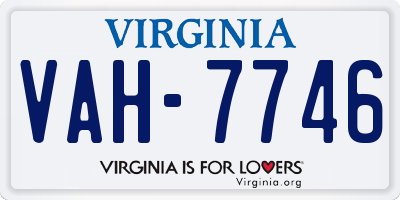 VA license plate VAH7746