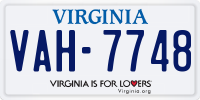 VA license plate VAH7748