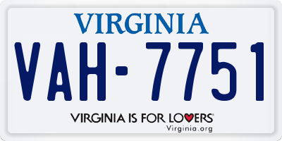 VA license plate VAH7751