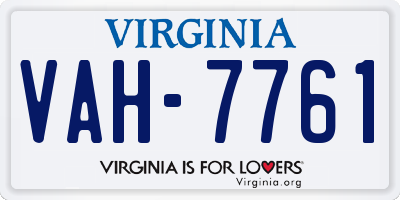 VA license plate VAH7761
