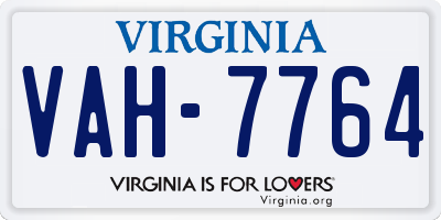 VA license plate VAH7764