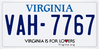 VA license plate VAH7767