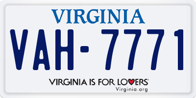 VA license plate VAH7771