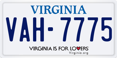 VA license plate VAH7775