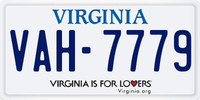 VA license plate VAH7779