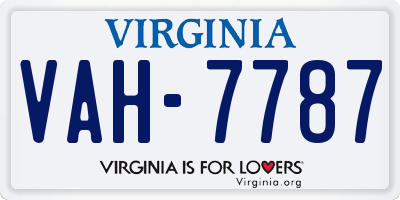 VA license plate VAH7787