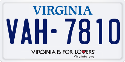 VA license plate VAH7810