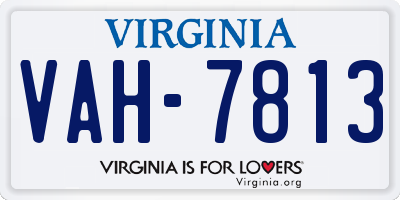VA license plate VAH7813