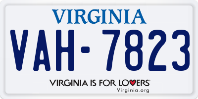 VA license plate VAH7823