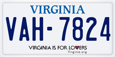 VA license plate VAH7824