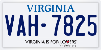VA license plate VAH7825