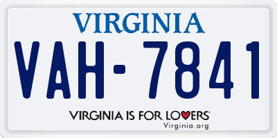 VA license plate VAH7841