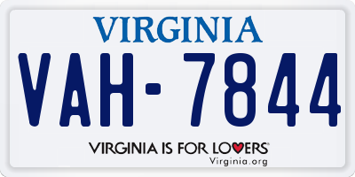 VA license plate VAH7844