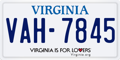 VA license plate VAH7845