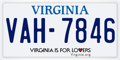 VA license plate VAH7846