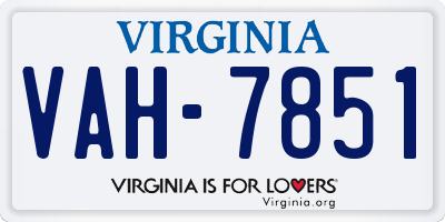 VA license plate VAH7851